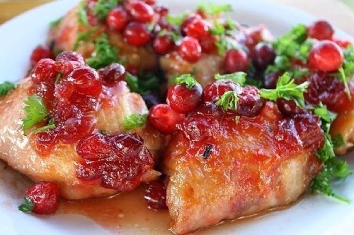 Курица в клюквенном соусе