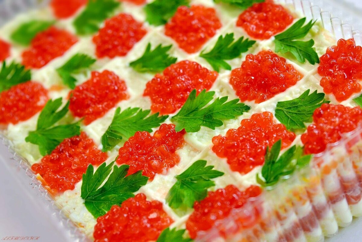 Закуски с красной икрой