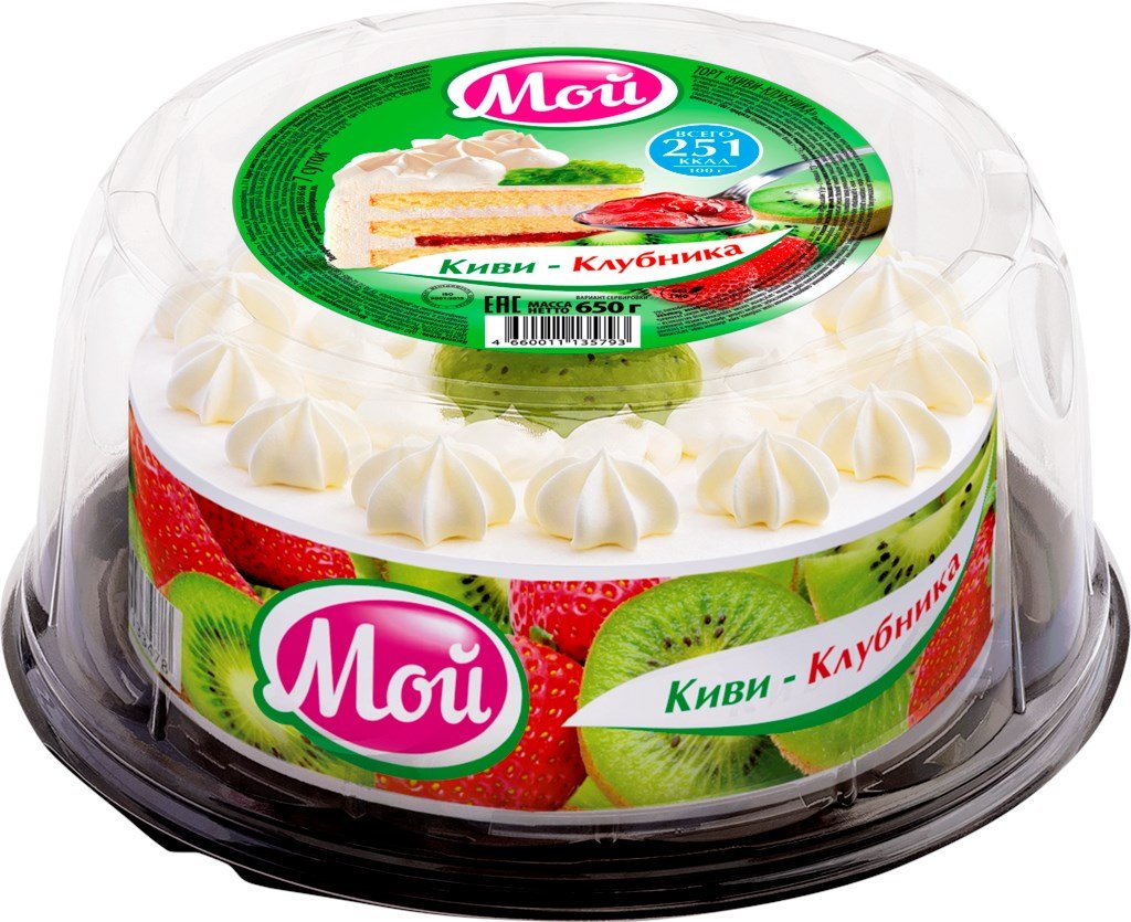 Торт с киви и клубникой