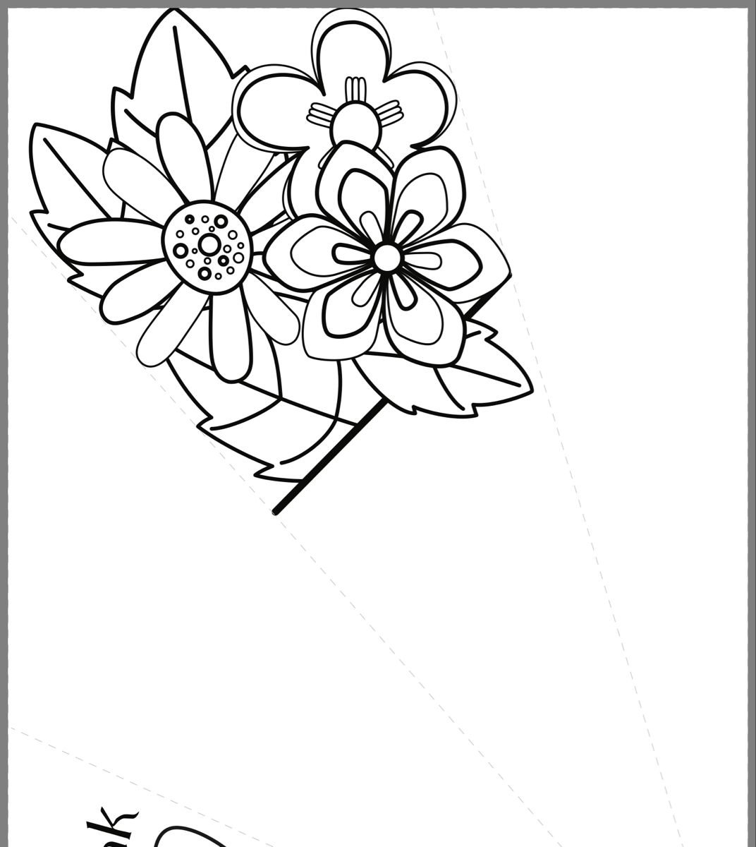 Цветы из бумаги раскраски букет