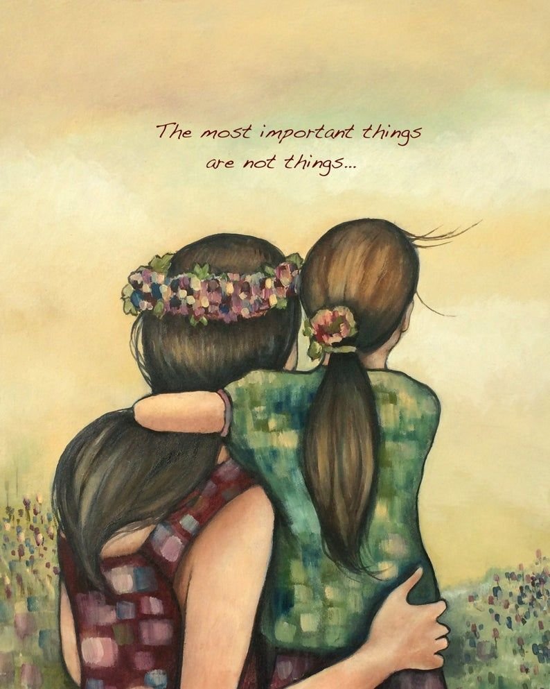 Открытка мама и дочка