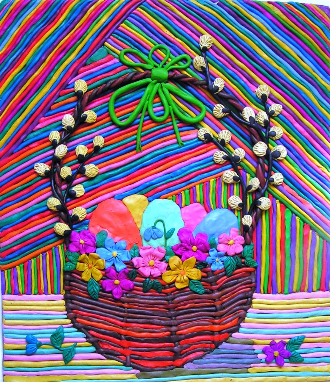 Пасхальная композиция из пластилина