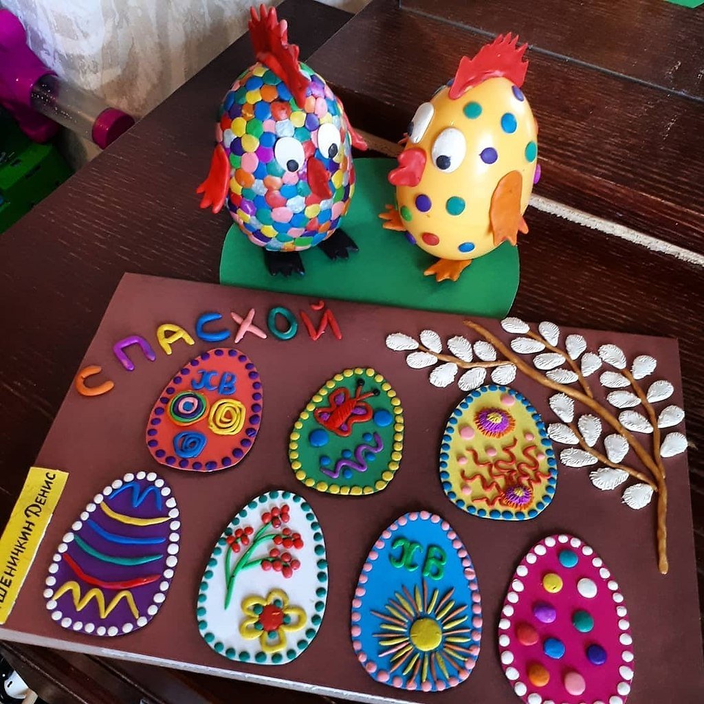 Поделки на Пасху из пластилина