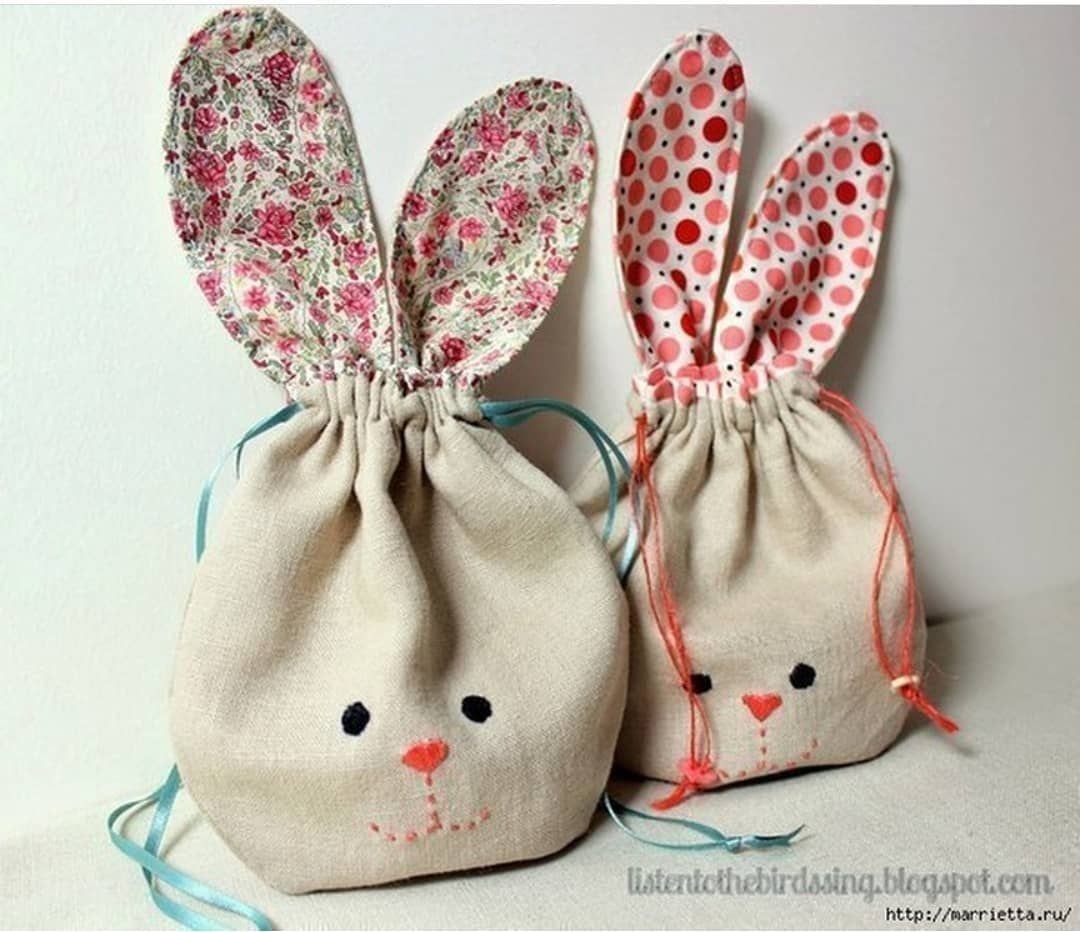 Пасхальная корзинка из ткани