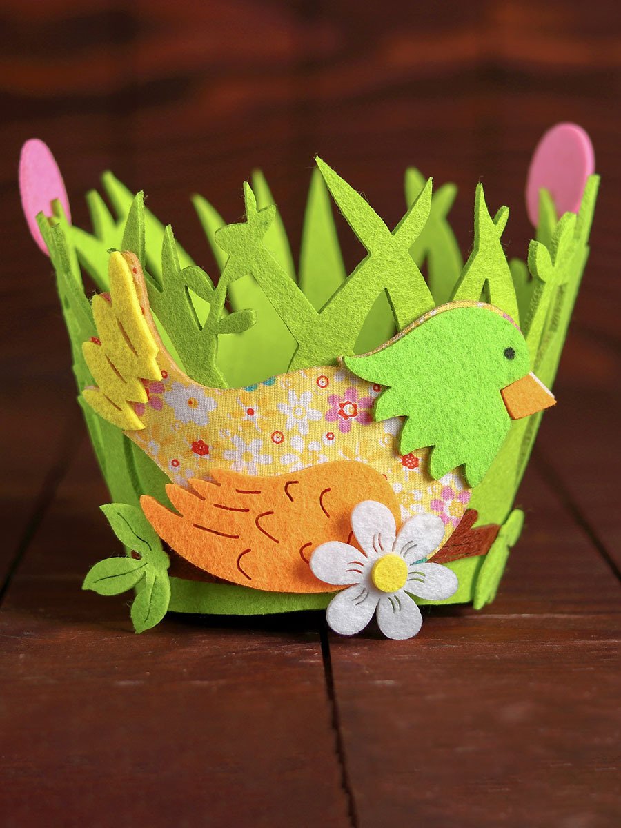 Корзинка из фетра на Пасху