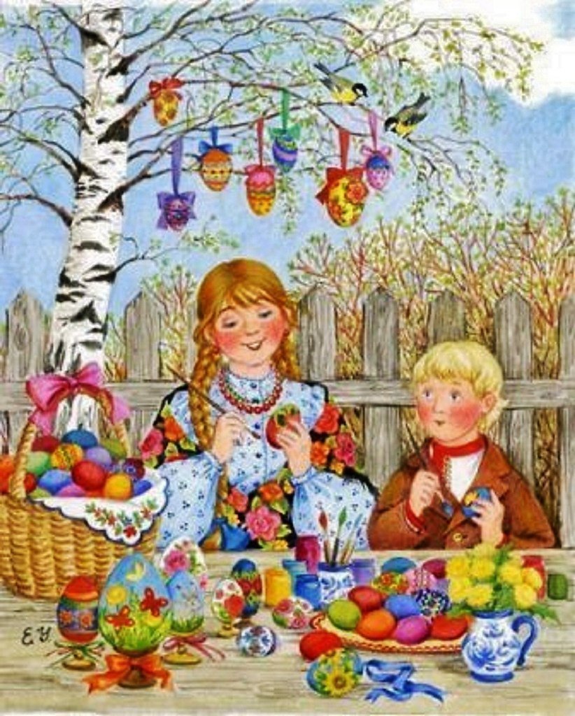 Пасха рисунок с людьми
