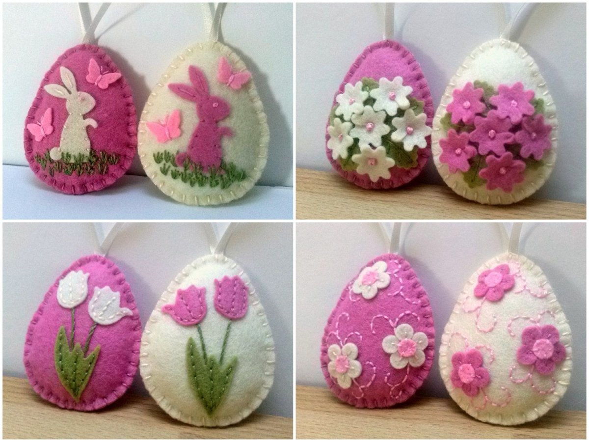 Пасхальные цветы из фетра