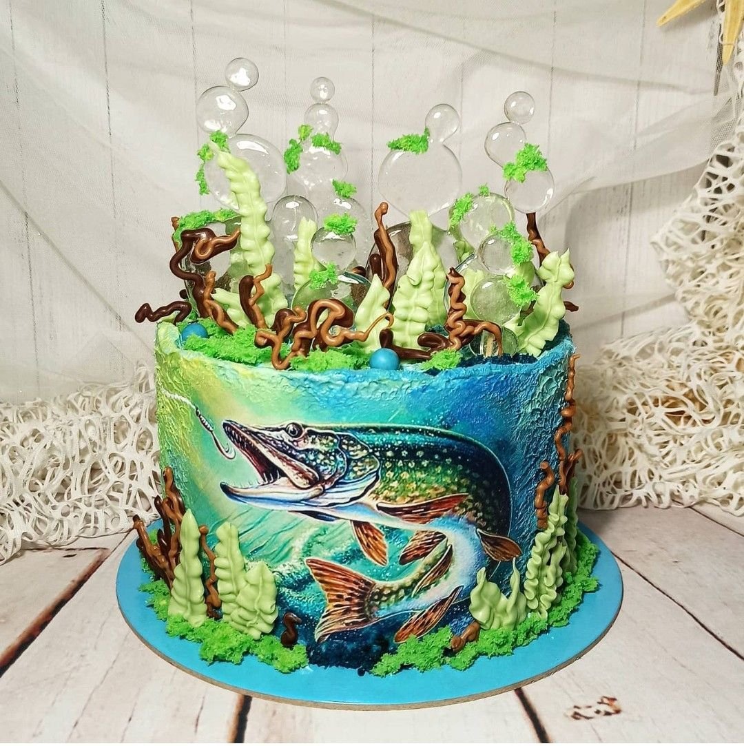 Торт для рыбака на день рождения