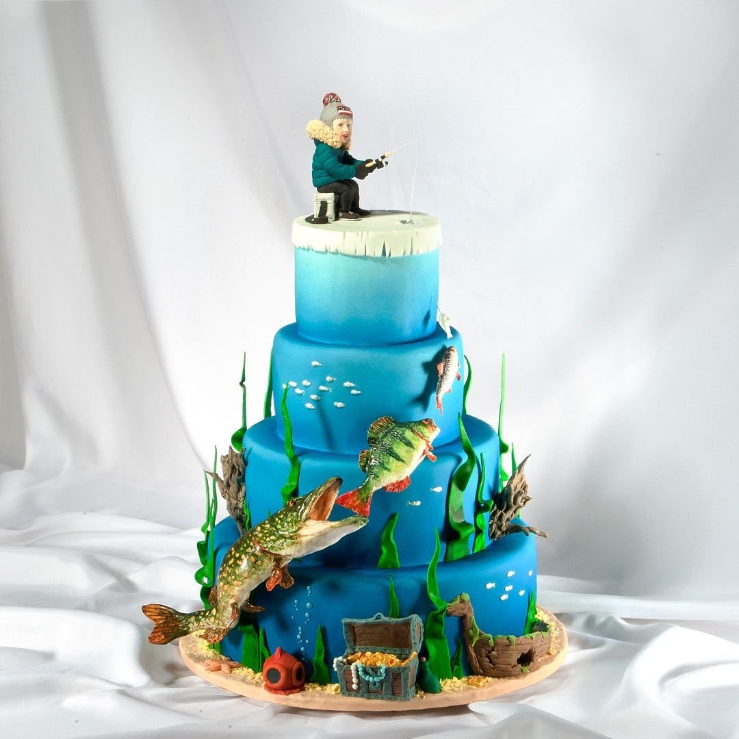 Муссовый торт для рыбака