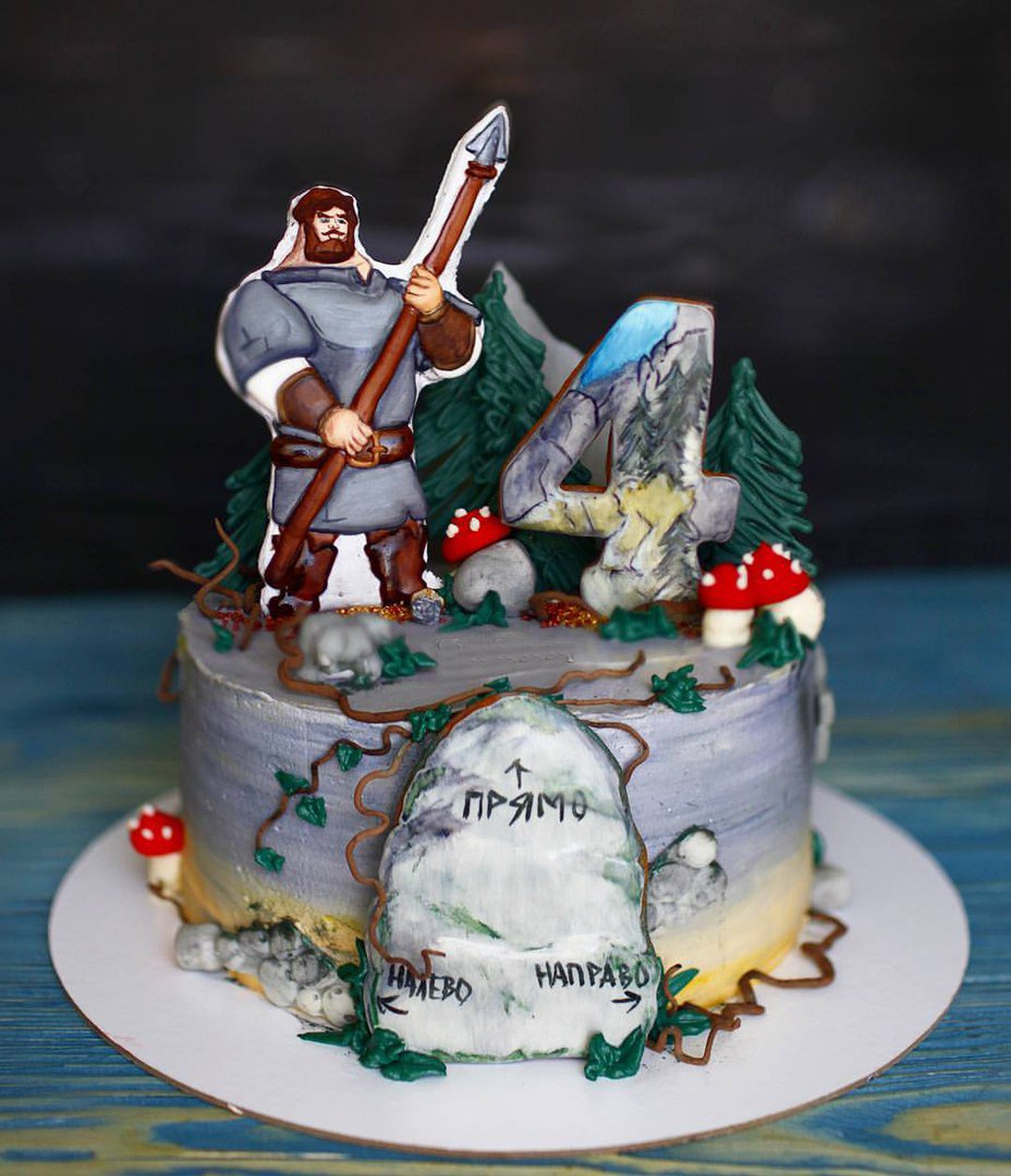 Торт с богатырями для мальчика