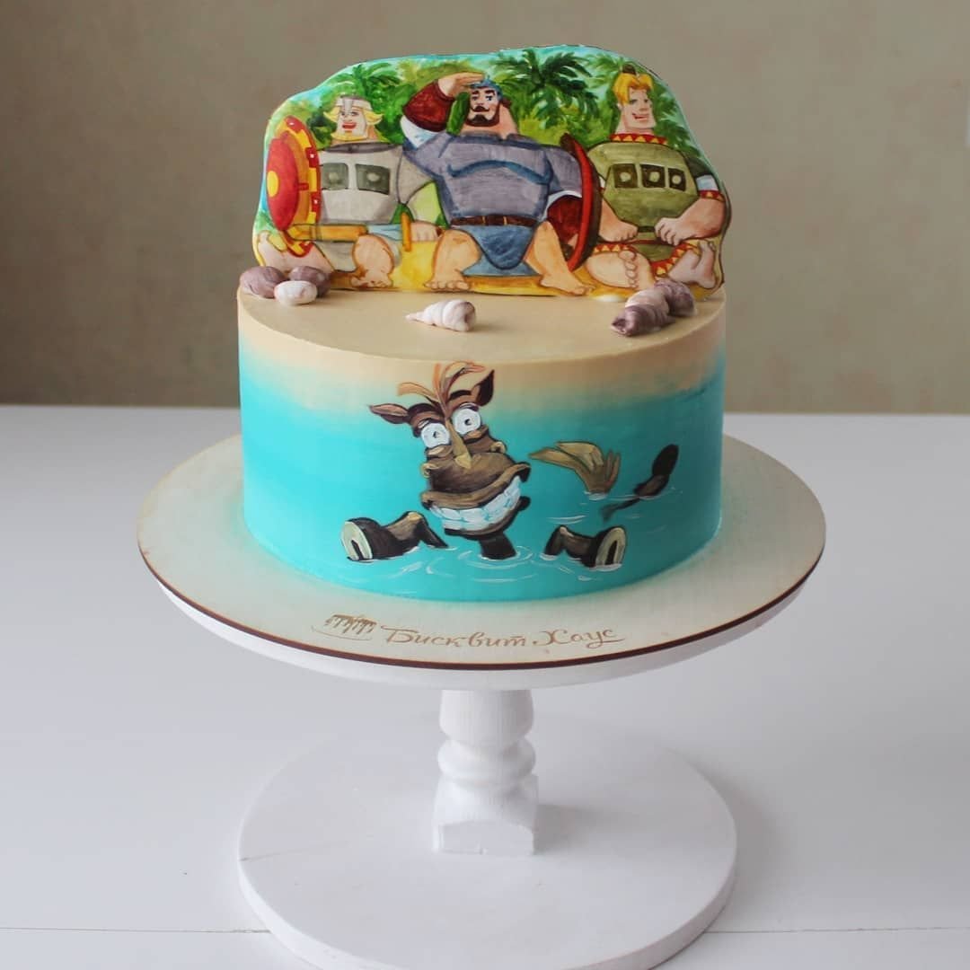 Торт три богатыря без мастики