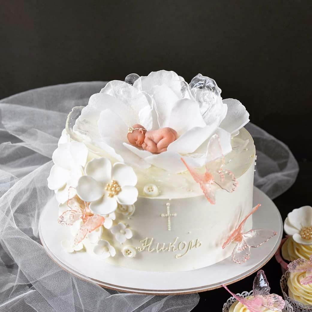 Торт на крестины для девочки