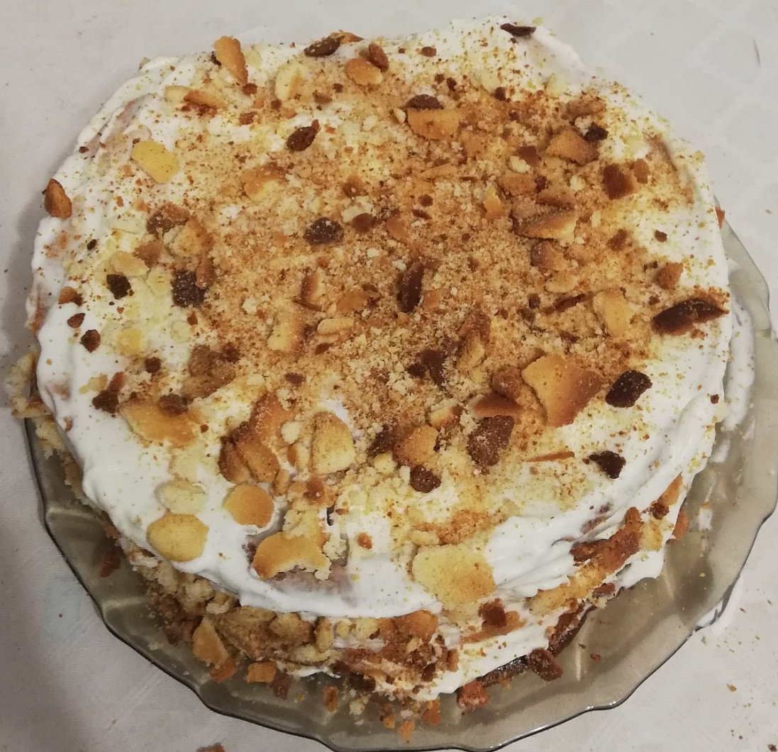 Песочный торт со сметанным кремом