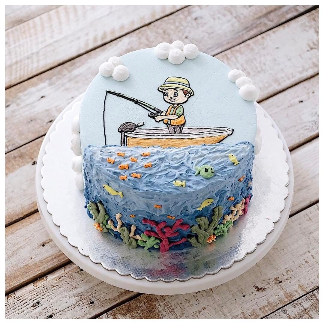 Торт для рыбака на день рождения