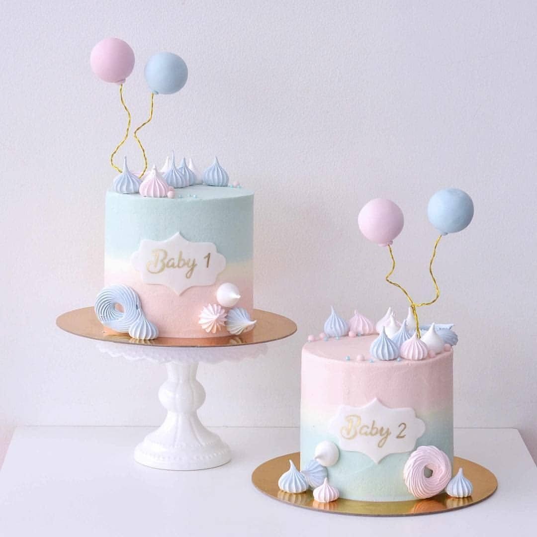 Торт для двойняшек мальчика и девочки