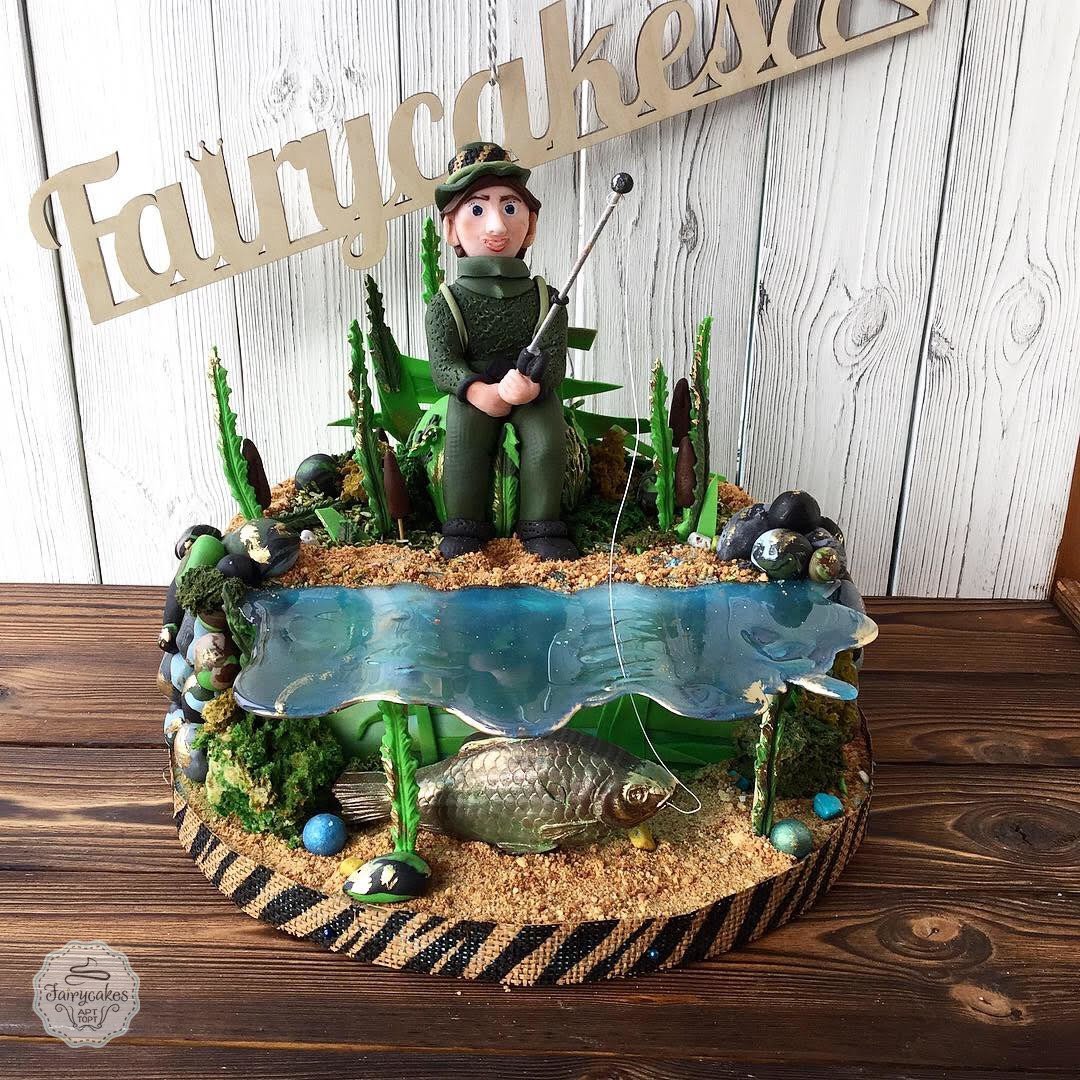 Торт для любителя рыбалки