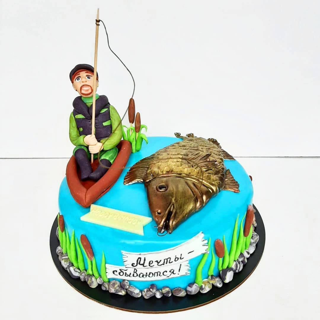 Торт рыбаку на юбилей