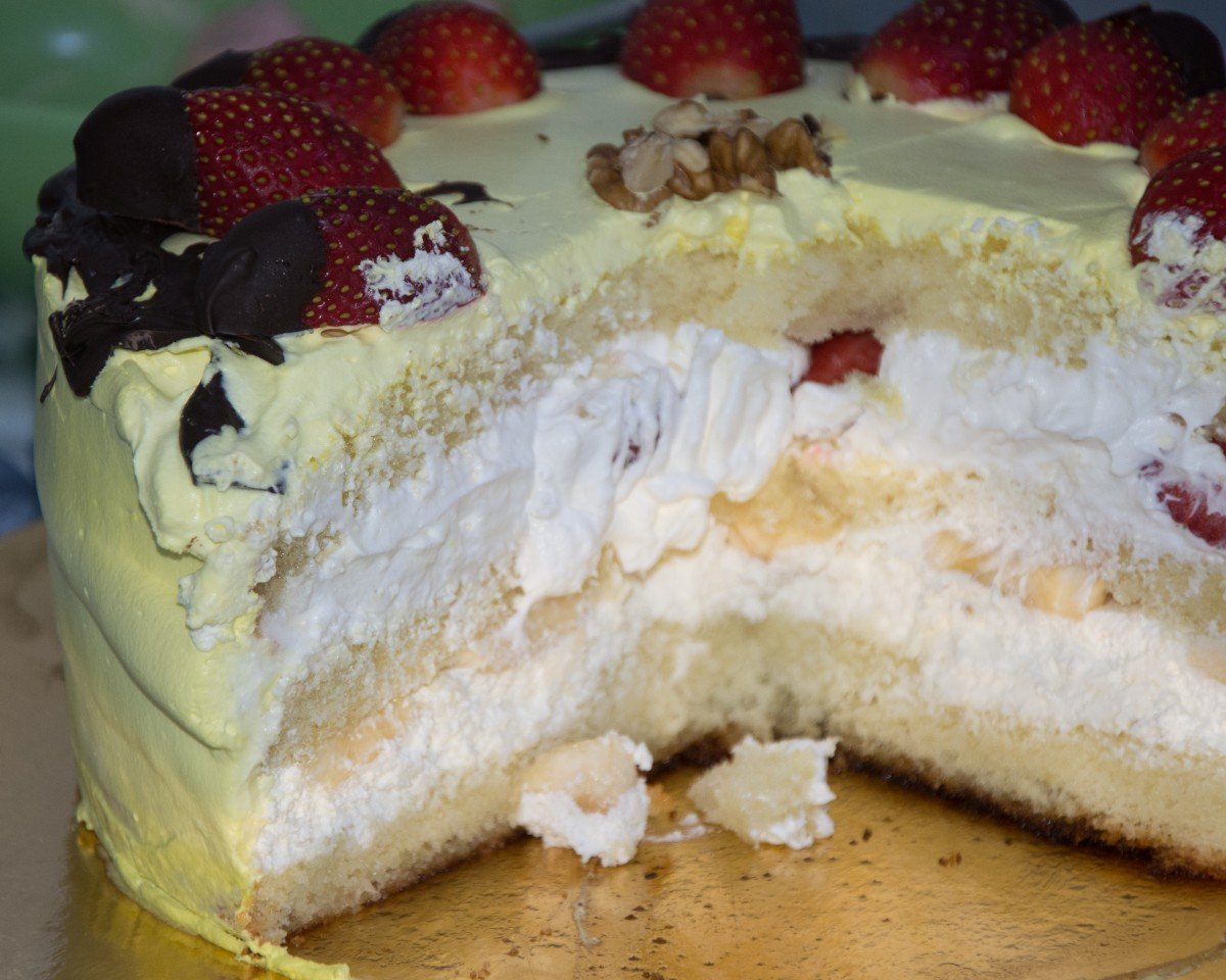 Торт с банановой прослойкой