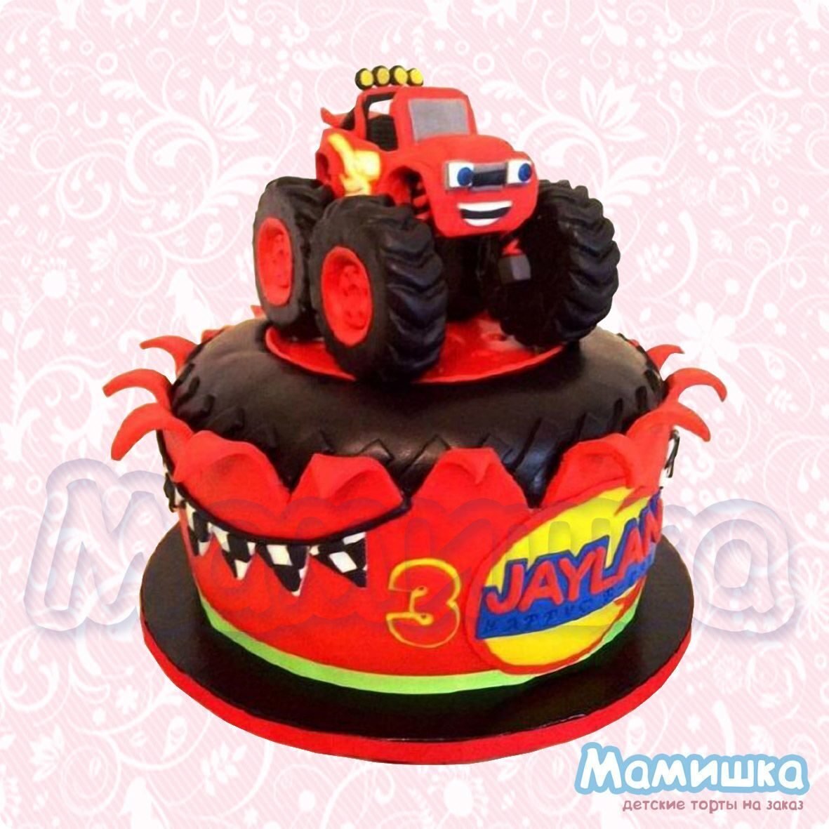 Торт Вспыш и чудо машинки для мальчика кремовые