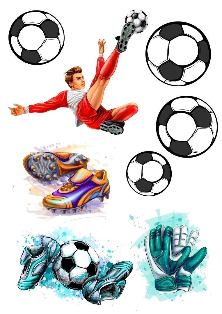 Сахарная печать футбольная тема