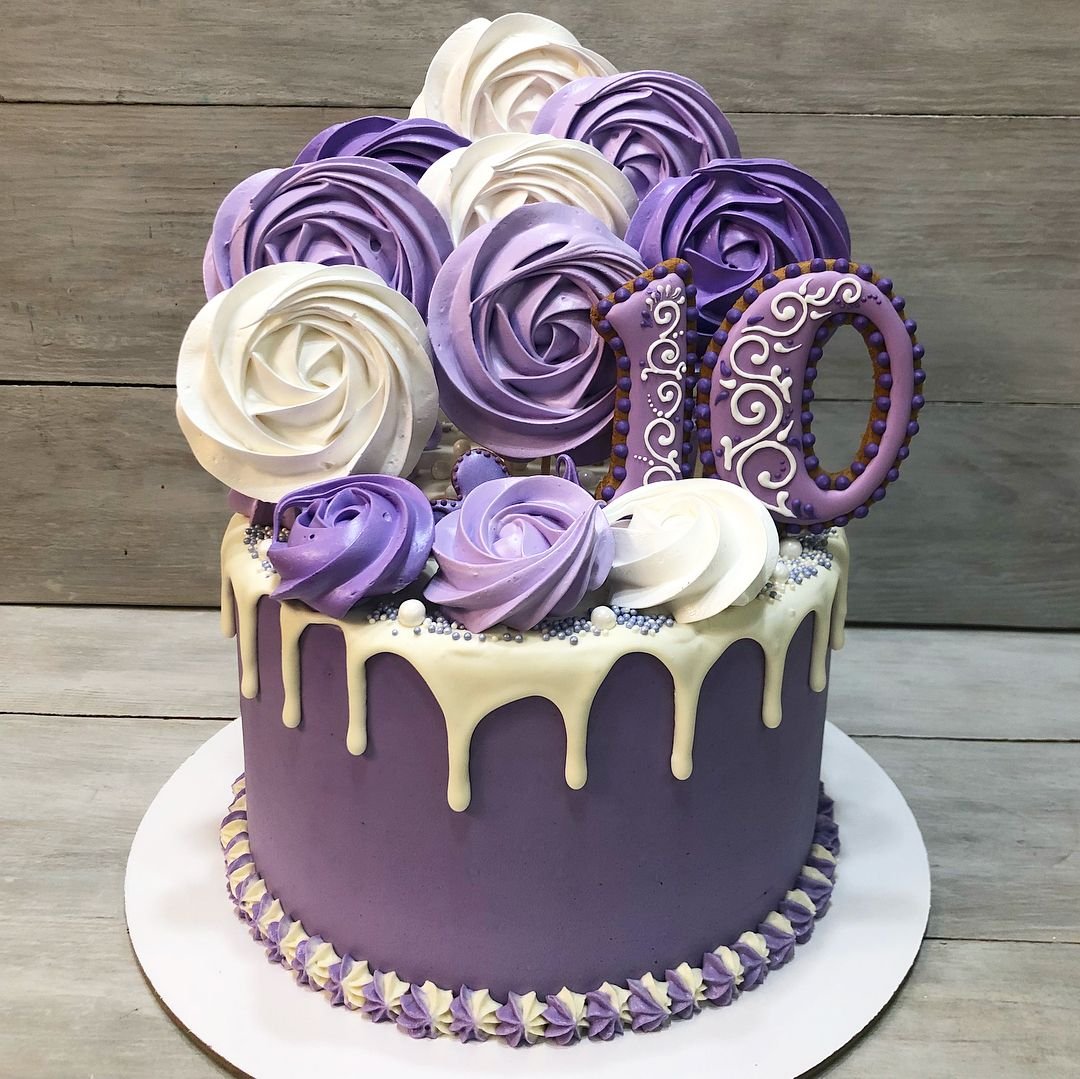 Торт фиолетовый на день рождения