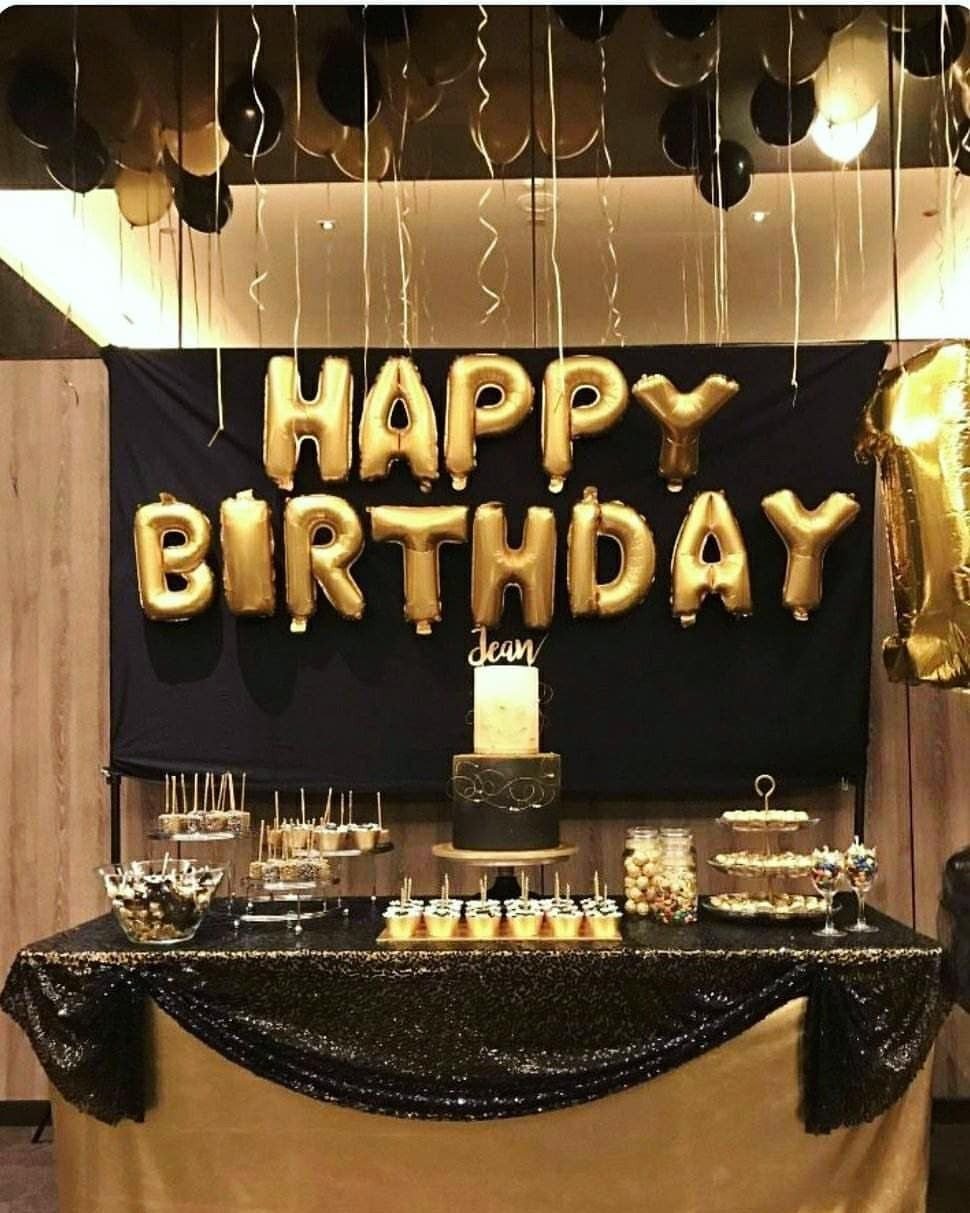 Днем рождения в черно золотых тонах