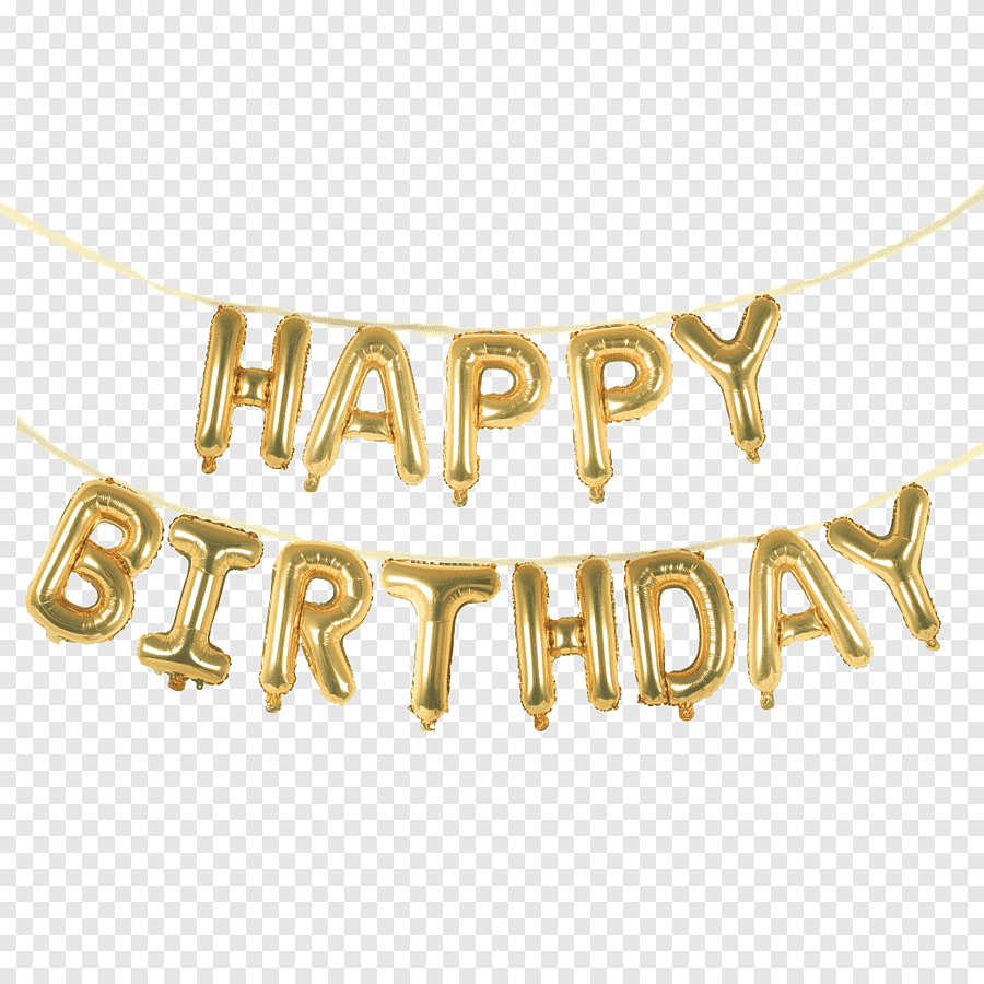 Надпись Happy Birthday золото