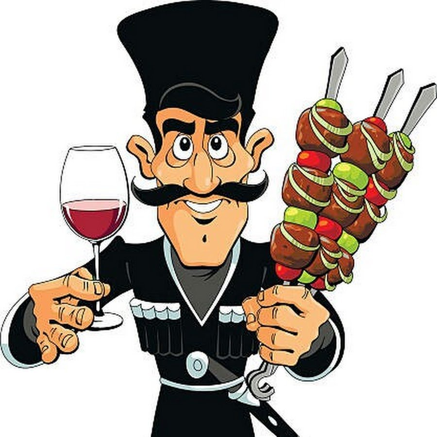 Грузин с шашлыком вектор