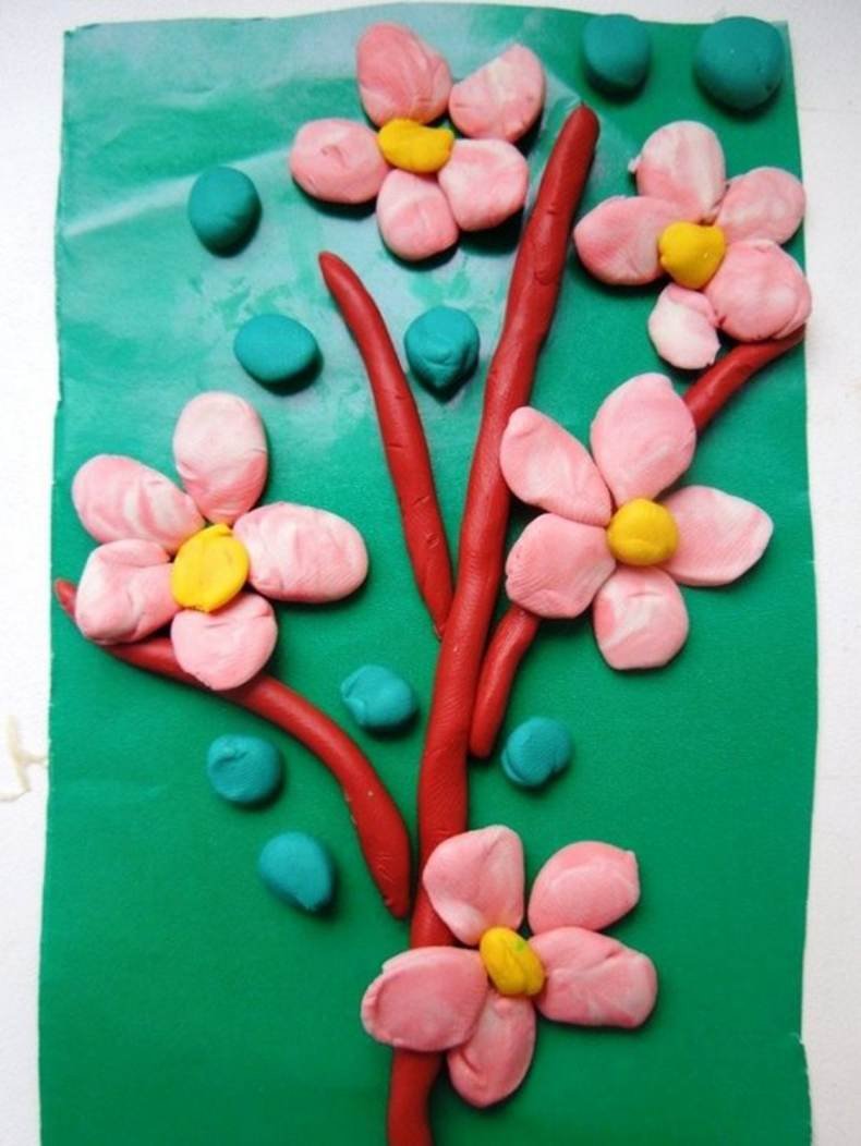 Цветы из пластилина