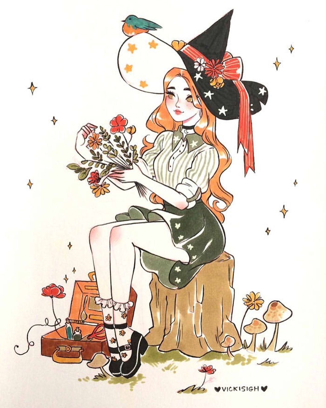 Ведьма рисунок