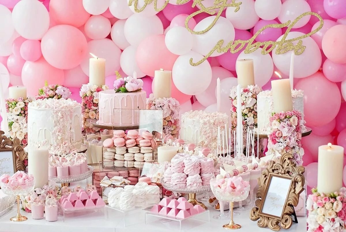 День рождения в розовом стиле