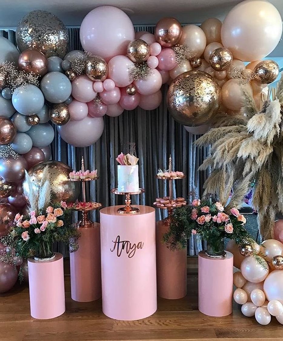 Фотозона золото серебро розовый