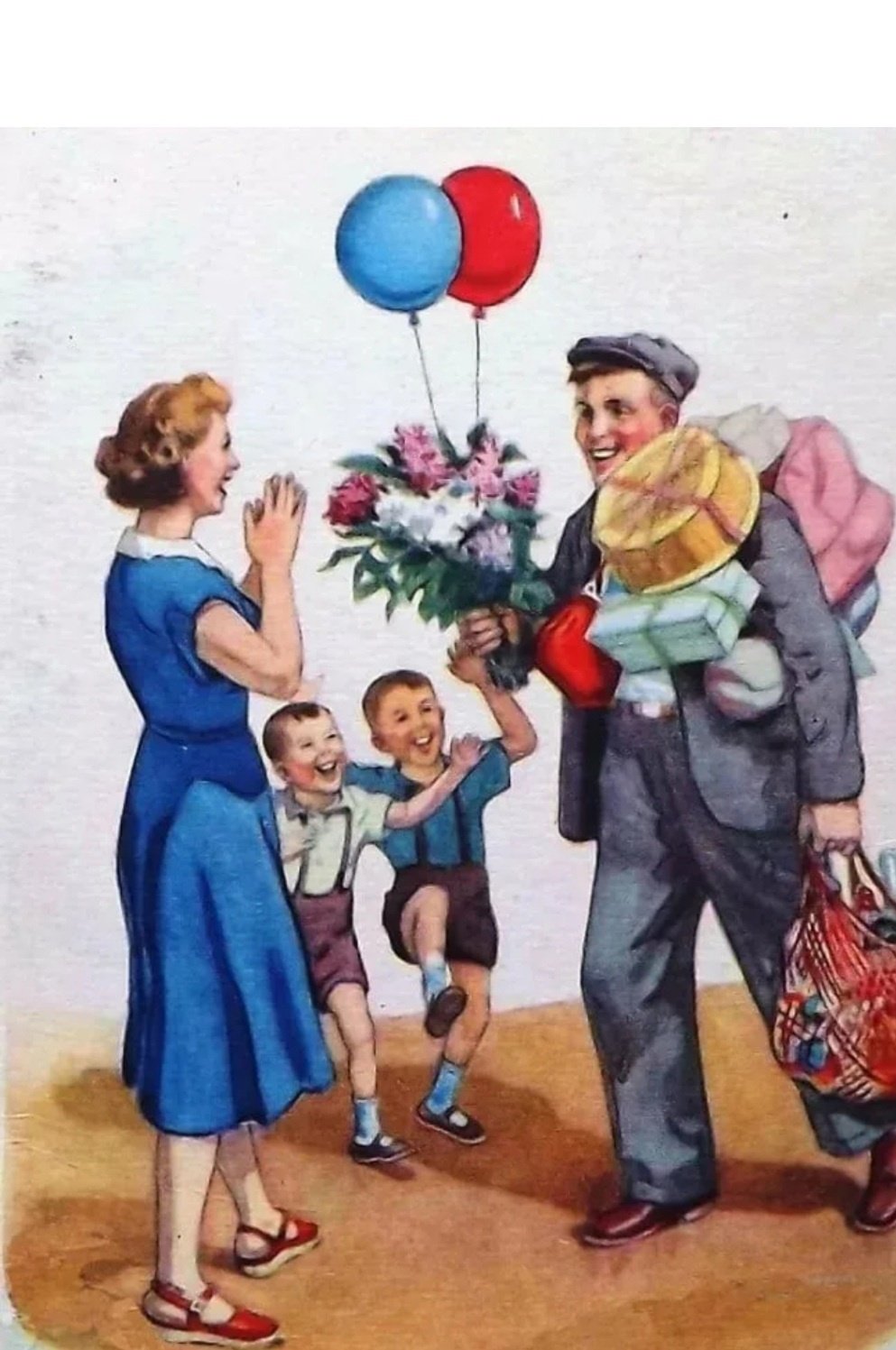 Открытка на день рождение маме в Советском стиле