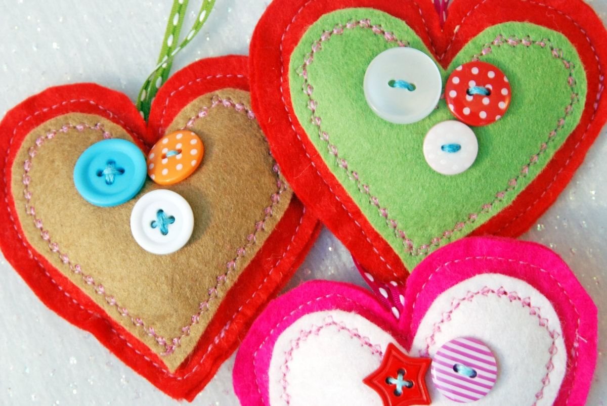 Сердечки из фетра