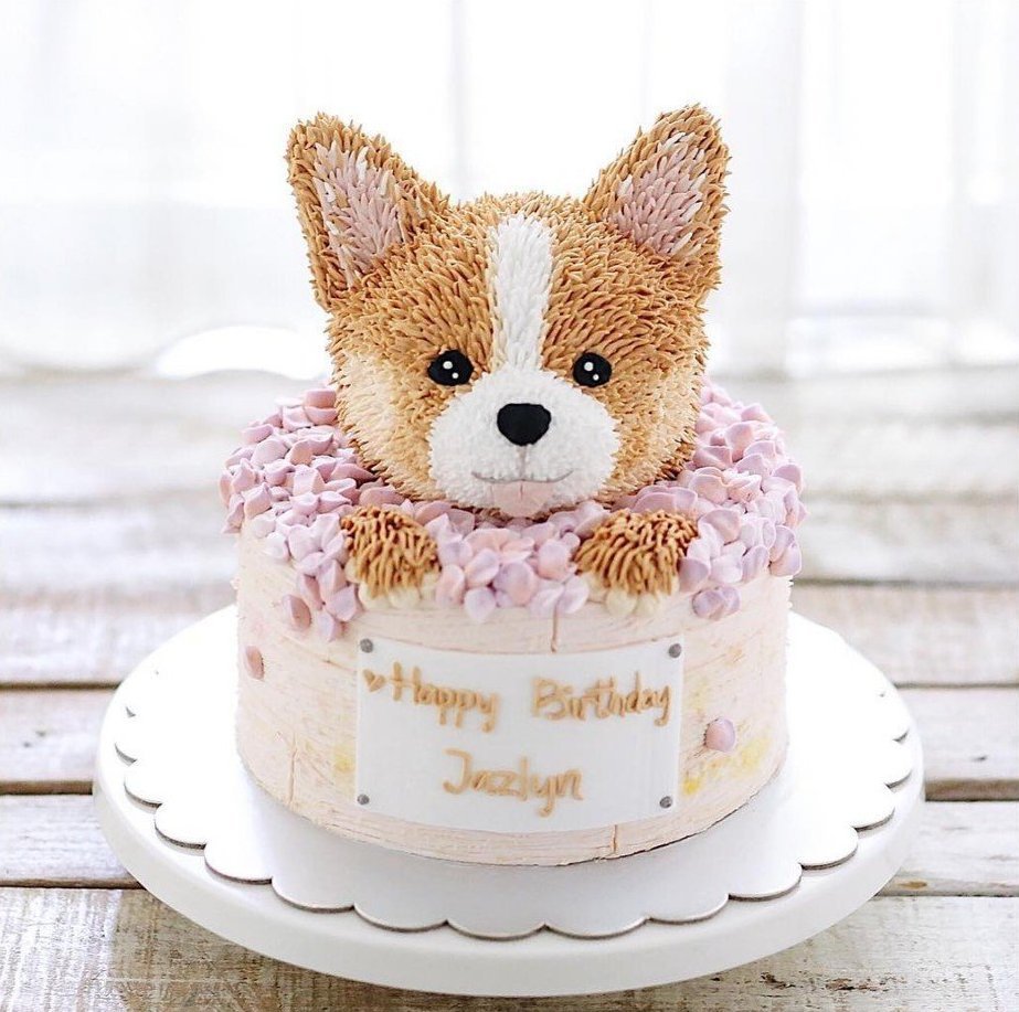 Тортик с собачкой для девочки