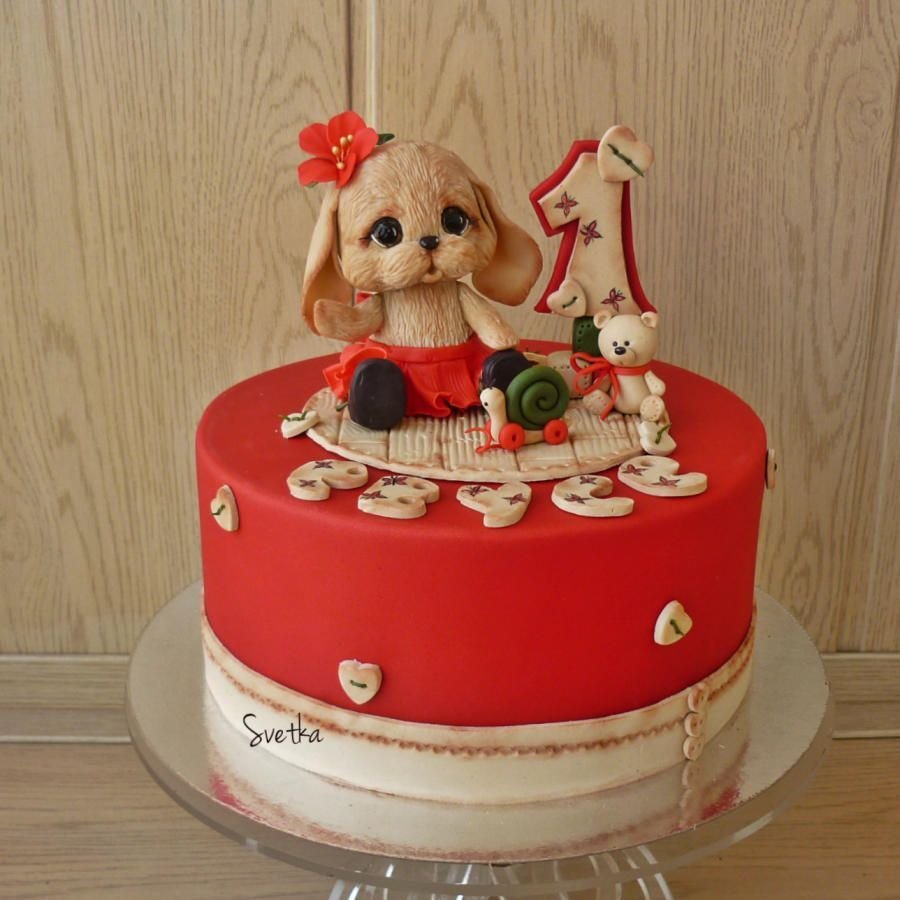 Детский тортик с собачкой