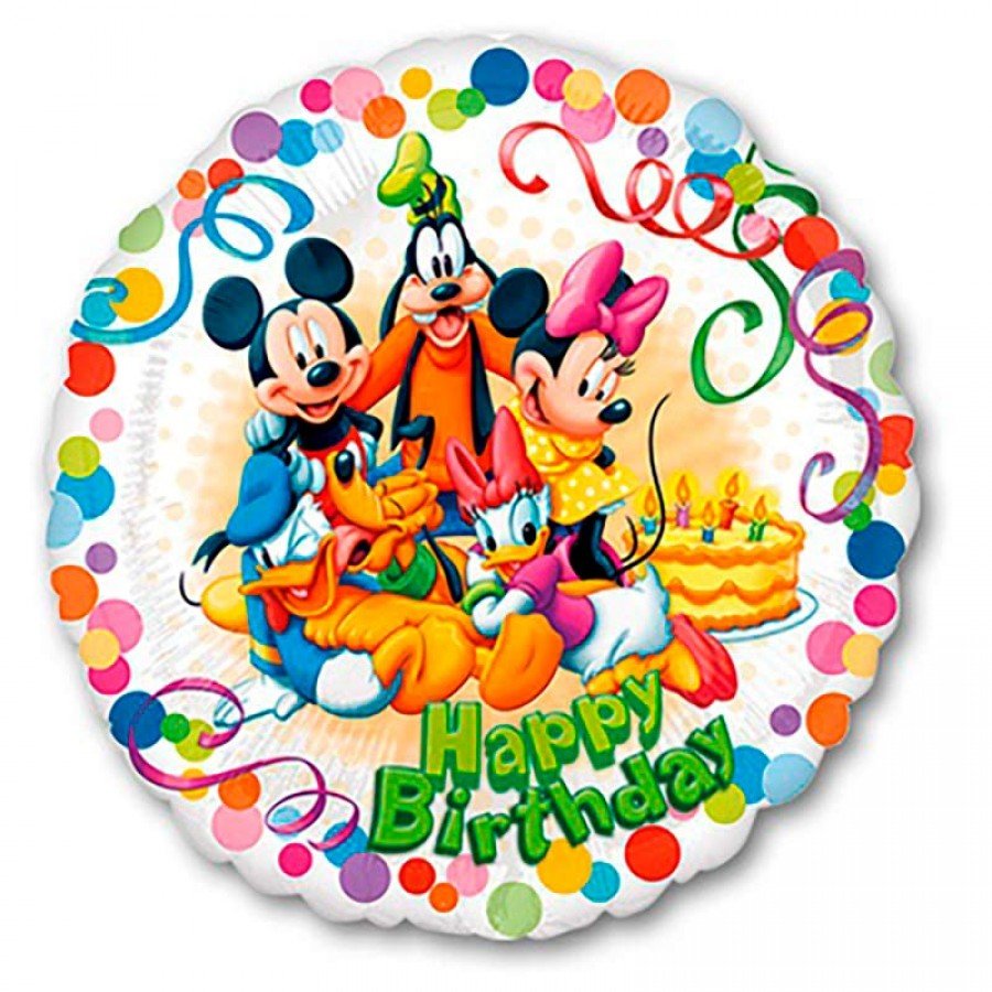 Круглая открытка с днем рождения для девочки