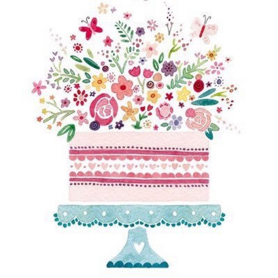 С днем рождения акварель