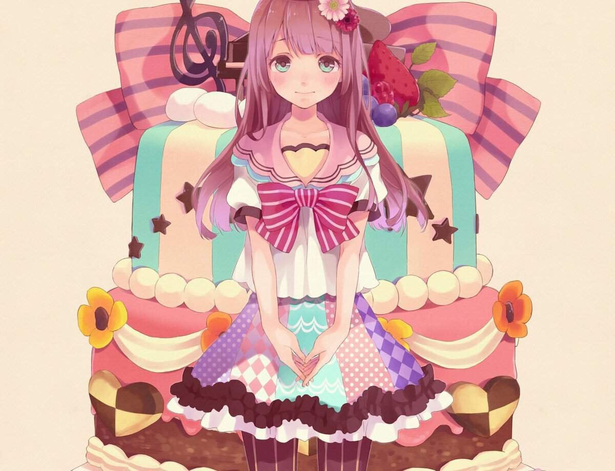 Аниме девушка поздравляет с днем рождения