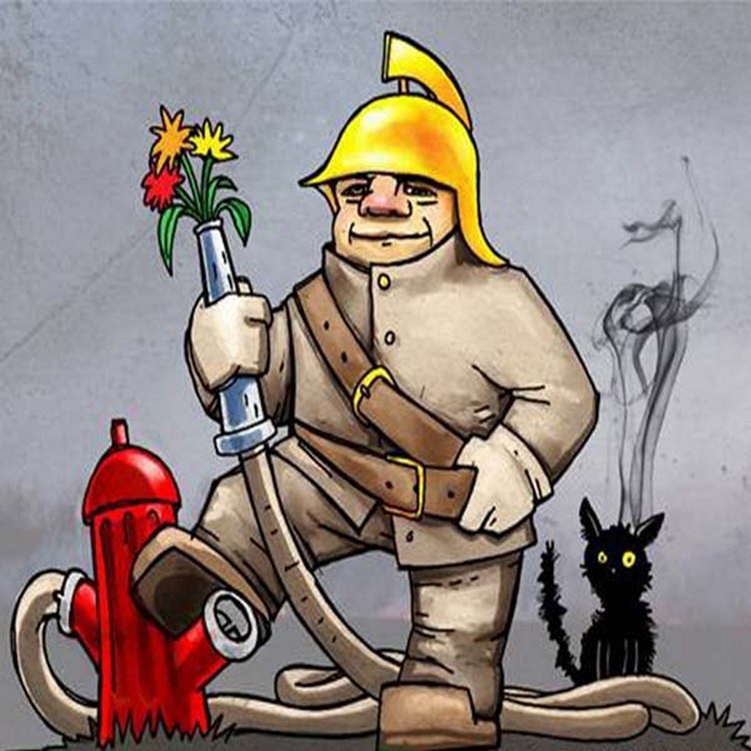 Открытка с днем пожарного