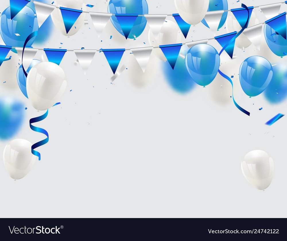 Синий фон с воздушными шарами вектор