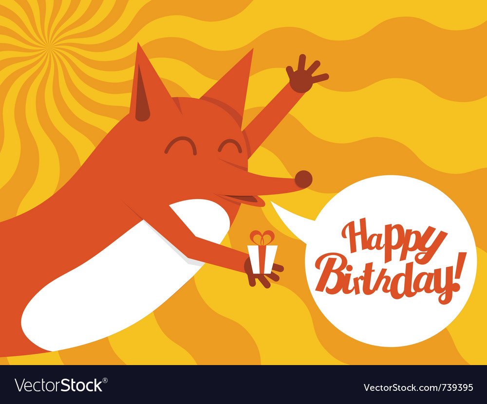 Happy Birthday с лисичкой