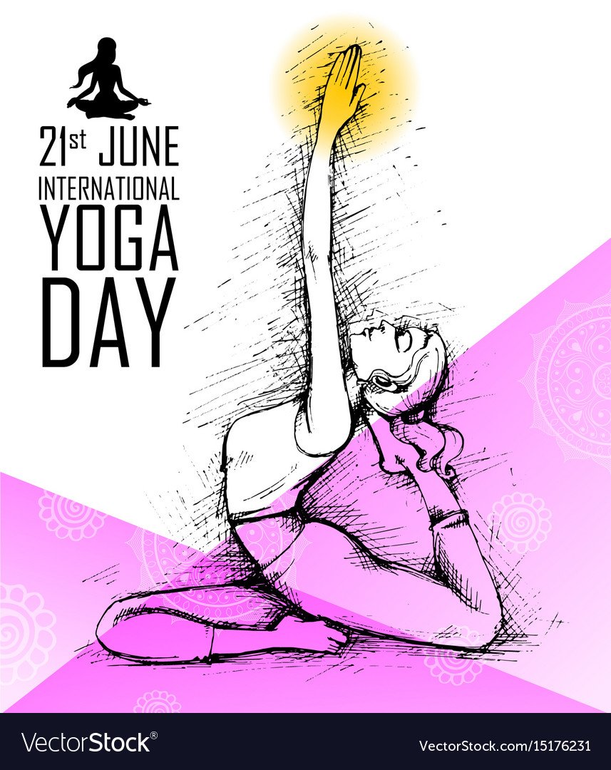Международный день йоги рисунок