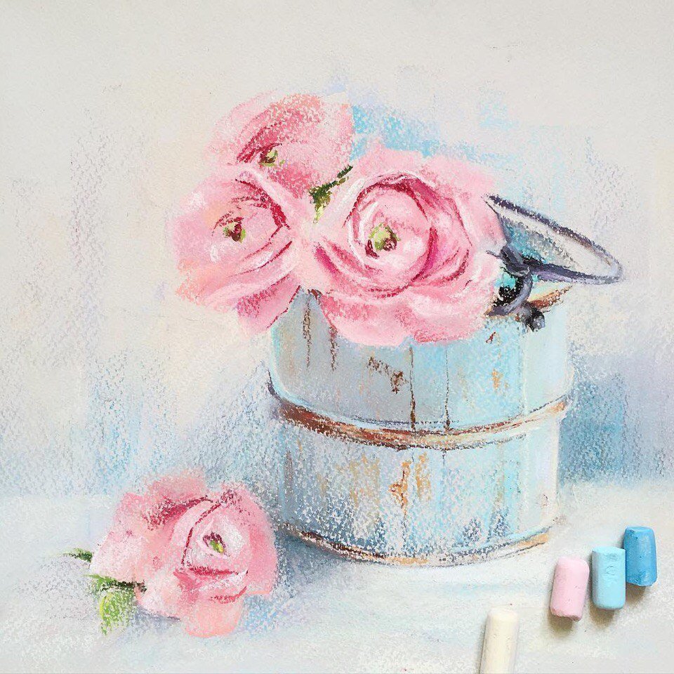 Таткина Елена роза пастелью