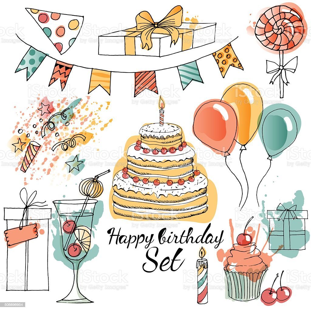 Наклейки "день рождения"