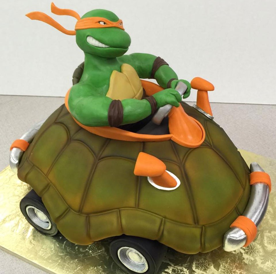 Растяжка с днем рождения в стиле черепашек ниндзя