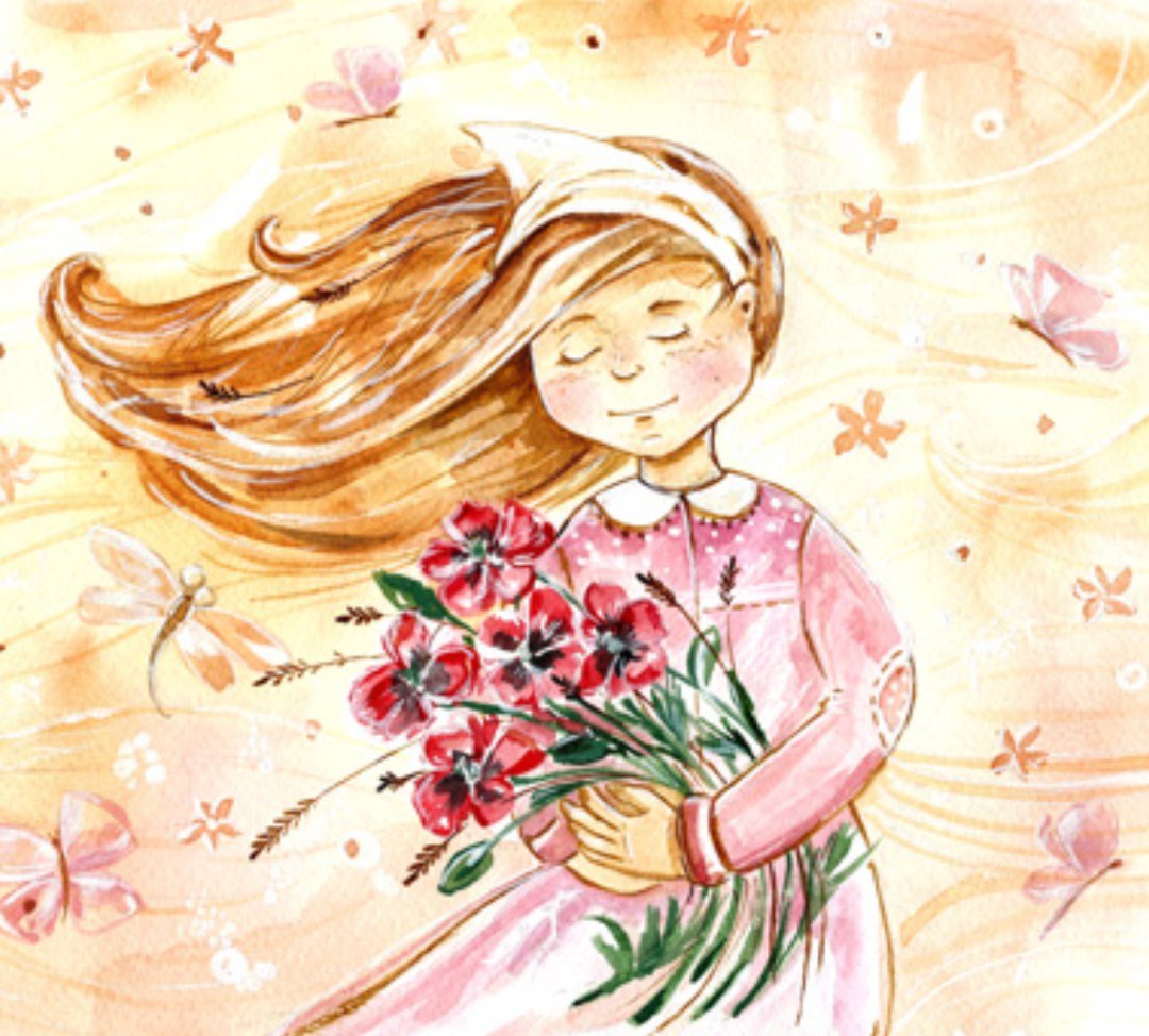 Праздник мама и цветы. Рисунок для мамы. Девочка с цветами акварель. Девочка с цветами рисунок.