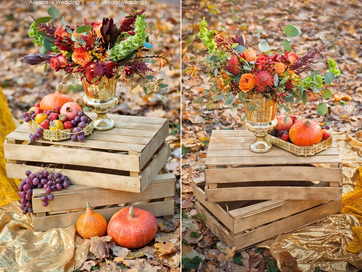 Осенние декорации в саду