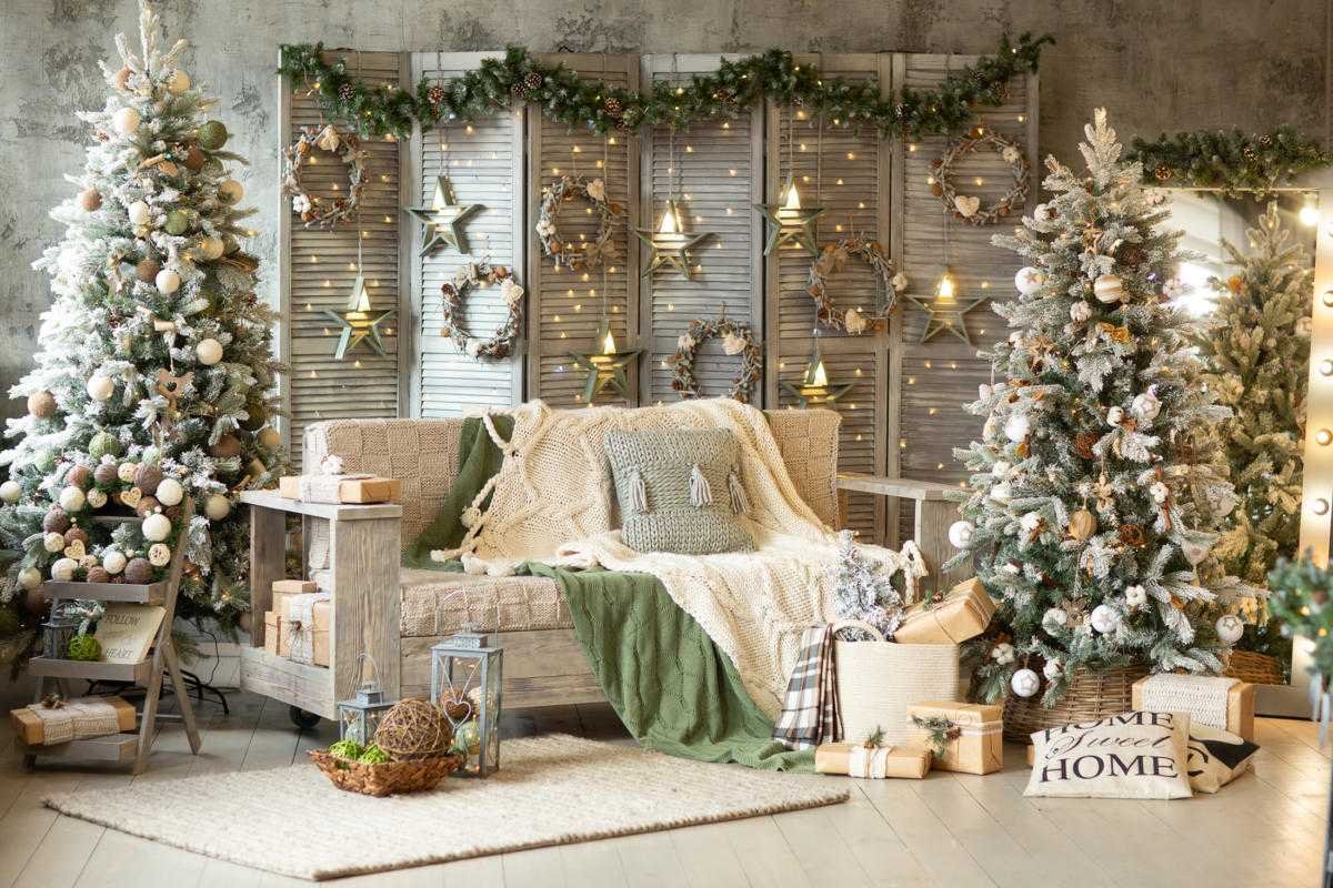 Новогодние декорации в фотостудии