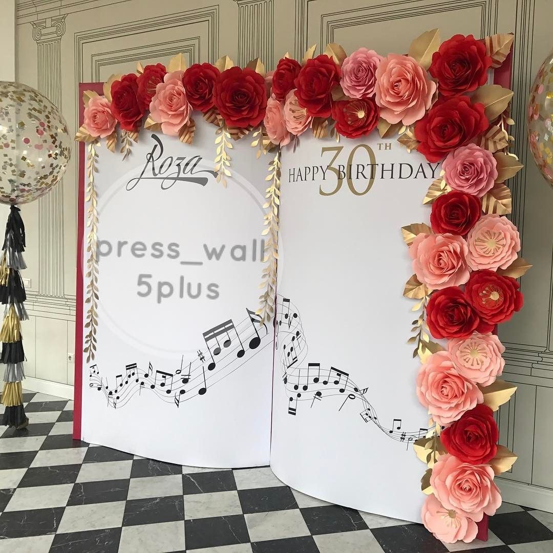 Фотозона из цветов на юбилей